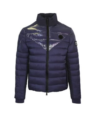 Plein Sport Plain Quilted Navy Blue Jacket