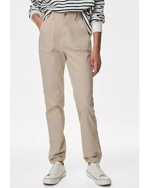 M&S Collection Dames Katoenmix Slim Fit Enkel Grazer Joggers Zand