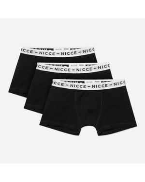 Nicce 3-Pack Stretch Taille Zwart/Wit Trailstar Boxers 0038 K011 0001