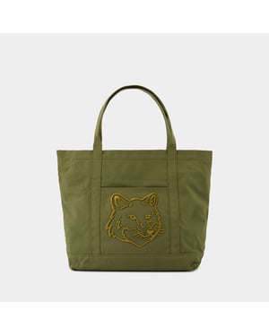 Vossenkop Grote Boodschappentas - Maison Kitsune - Katoen - Groen