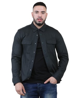 Autograph Heren Wollen Blend Overshirt in Zwart