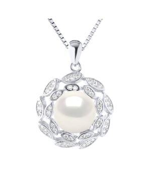 Ketting sieraden - Echte gekweekte zoetwaterparel knop 9-10 mm