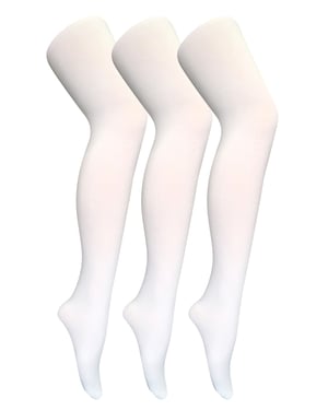 3 paar dames gekleurde ondoorzichtige 80 denier panty's - Wit