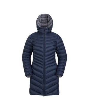 Mountain Warehouse Dames/Dames Florence lange gewatteerde jas (Marine)