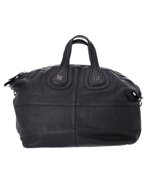 Givenchy Grote Nightingale Schoudertas in Zwart Geitenleer