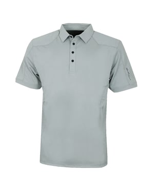 Island Green Heren Gestikt Golf Poloshirt (Slagschip Grijs)