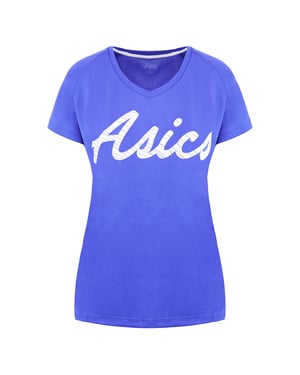Asics Logo Dames Blauw T-Shirt