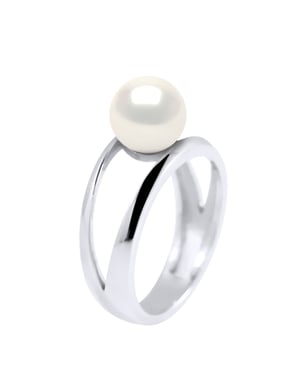 Rush Ring zoetwaterparels Button 7-8mm White Natural White Gold