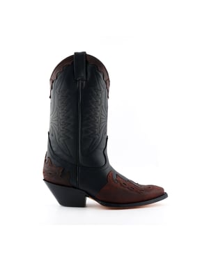 Grinders Unisex zwart/bordeaux lederen cowboylaarzen-Arizona