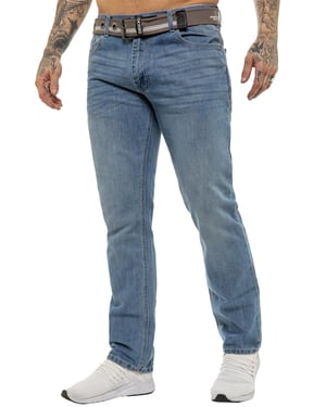 Enzo | Denim jeans voor heren met rechte pijpen