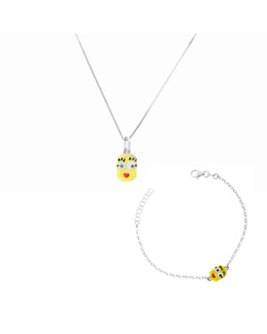 Orphelia 'Minion' Kinder 925 Sterling Zilver Set: Ketting-Hanger + Armband - Zilver SET-7135/2