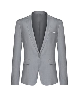 Grijze casual blazer, slim-fit zakelijke blazer