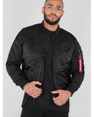 Alpha Industries Heren MA-1 VF NASA Bomberjack in Zwart