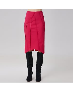 Asymmetrische rok met structurele lijnen