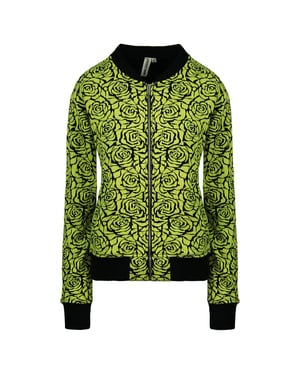 Vans Off The Wall Long Sleeve Zip Up Printed Womens Yellow Track Jacket V2YRD2P
