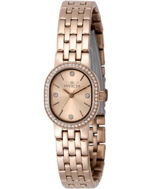 Invicta Angel 48137 Dames Horloge - Quartz Uurwerk - Roestvrij Staal met rosegouden Wijzerplaat - 20mm