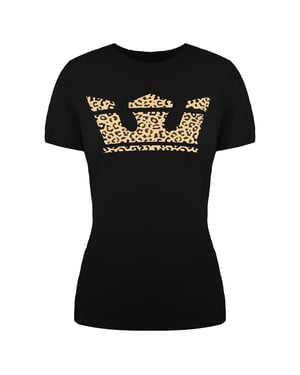 Supra Zwart Luipaardprint Kroon T-shirt 192232 045