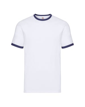 Fruit of the Loom Unisex Ringer T-shirt voor volwassenen (Wit/Zwaar)