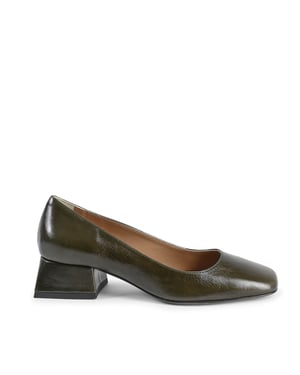 V Italia ballerina met hak voor dames Sofia Naplack Verde Bottiglia