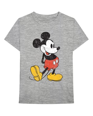 Disney Unisex volwassen Mickey Mouse Vintage Katoenen T-Shirt (Grijs)