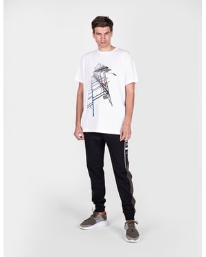 Les Hommes T-shirt City Mannen Wit
