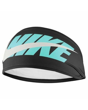 Nike Brede hoofdband (Zwart/Copa Zeil)
