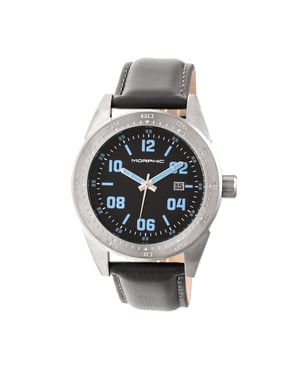 Morphic M63-serie horloge met leren band en datum