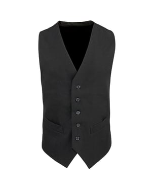 Premier Heren Gevoerde Polyester Taillejas / Catering / Bar Slijtage (Pakket van 2) (Zwart)