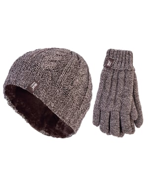 Heat Holders - Damesmuts en handschoenenset voor de winter - Fawn