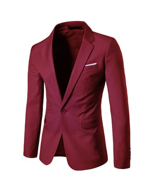 Bordeauxrode casual blazer Slim-fit zakelijke blazer