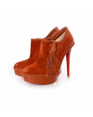 Bruin leren/suède platform laarzen