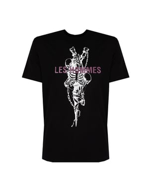 Les Hommes T-Shirt Skeleton Mannen zwart