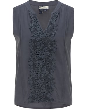Dreimaster Top Dames Grijs-blauw
