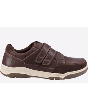 Hush Puppies Fabian Double Strap Leren Bruine Heren Instappers