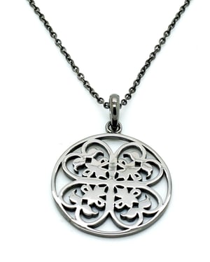 Orphelia Dames 925 Zilveren Ketting met Hanger - Zwart ZH-6036/3