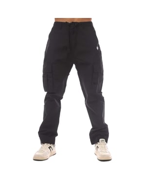 Herenbroek Marcelo Burlon Cross Nylon Cargo in Zwart-Wit