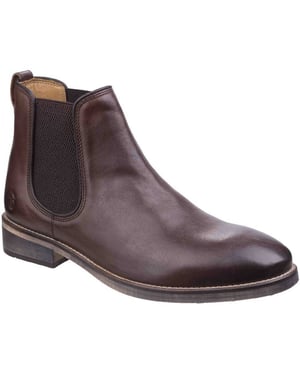Cotswold Heren Corsham Town Leather Pull On Casual Chelsea Ankle Boots (Donkerbruin)
