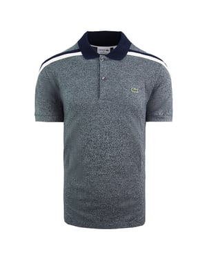 Lacoste Taping Heren Marl Blauw Poloshirt