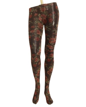Dolce & Gabbana Dames Zwarte Bloemenprint Panty Nylon Kousen