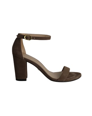 Stuart Weitzman Minimalistische Hakken Sandalen in Bruin Suede