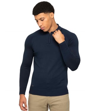 Enzo Milano heren polotrui met halve rits