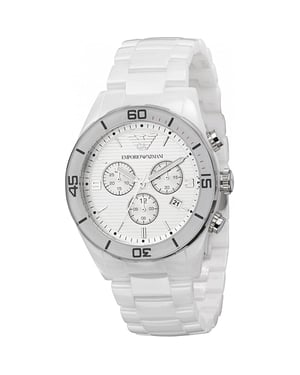 Emporio Armani AR1424 Wit Ceramica Herenhorloge