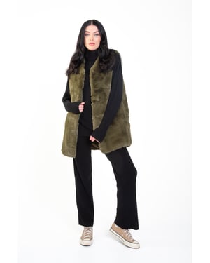 Geen snit mouwloos gilet van imitatiebont
