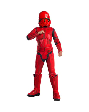 Star Wars Jongens Deluxe Stormtrooper Kostuum (Rood)