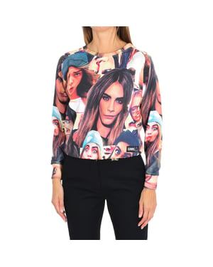 Damessweatshirt met lange mouwen en ronde hals 15S2LJ24