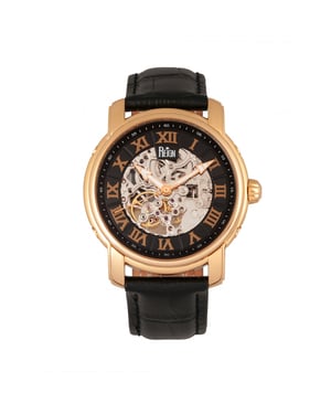 Reign Kahn automatisch skelet horloge met leren band