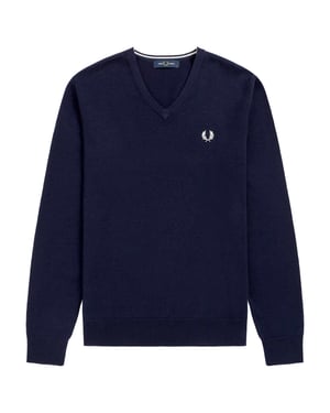 Fredperry Fp Klassieke Trui Met V-Hals Blauwe Trui