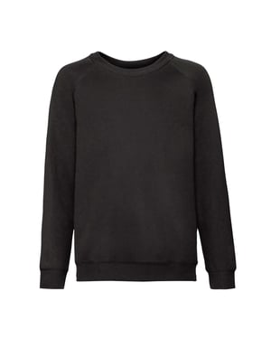 Fruit of the Loom Klassiek Raglan Sweatshirt voor kinderen/Kinderen (Zwart)