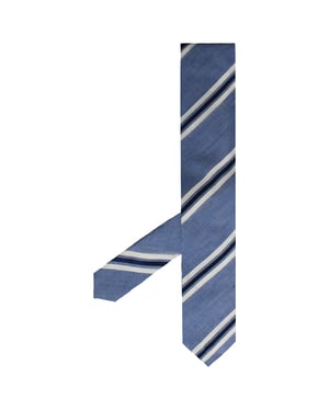 Hackett London Gedrukte Novelty Streep Heren Blauw Stropdassen