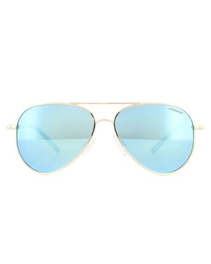 Polaroid Kids Aviator Kidss Gold Blue Miror gepolariseerde zonnebril